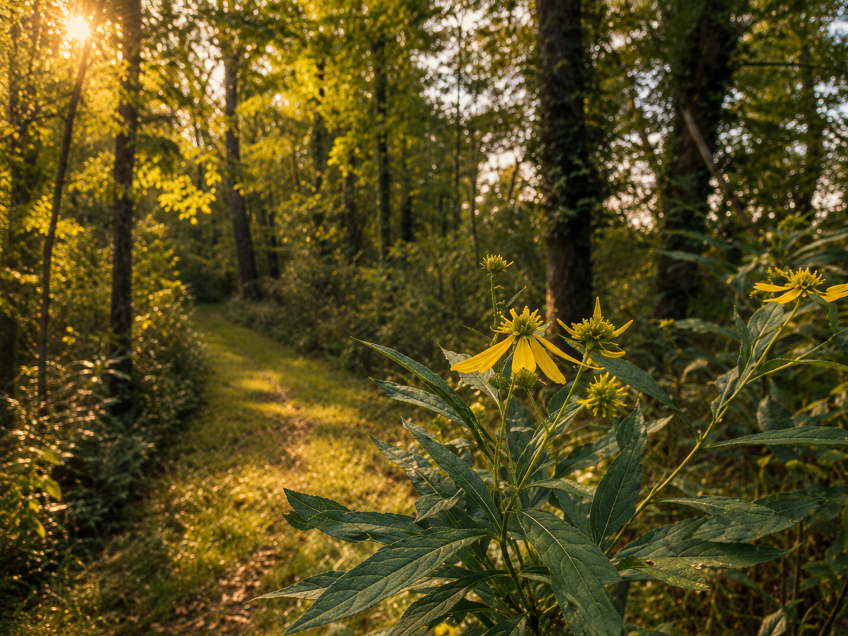 Outdoor Loop Trail with Flower 