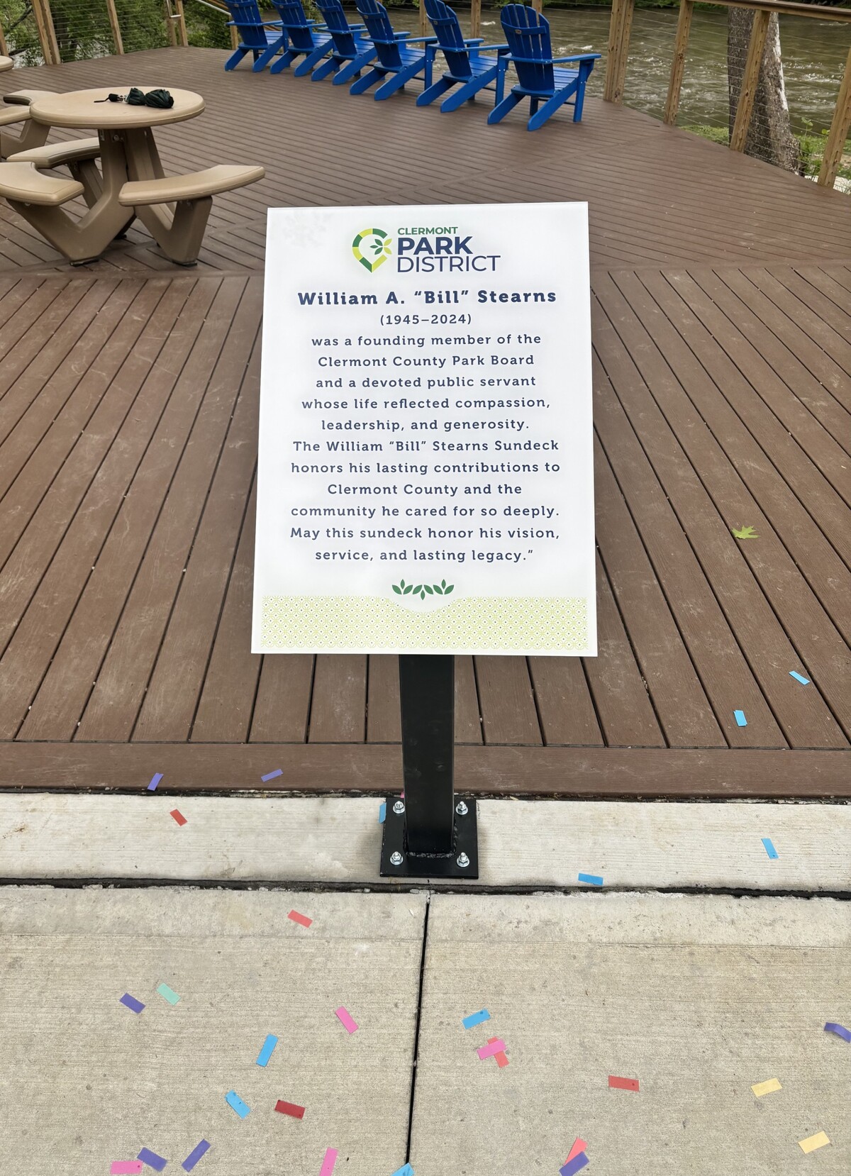 Sundeck Dedication Plaque
