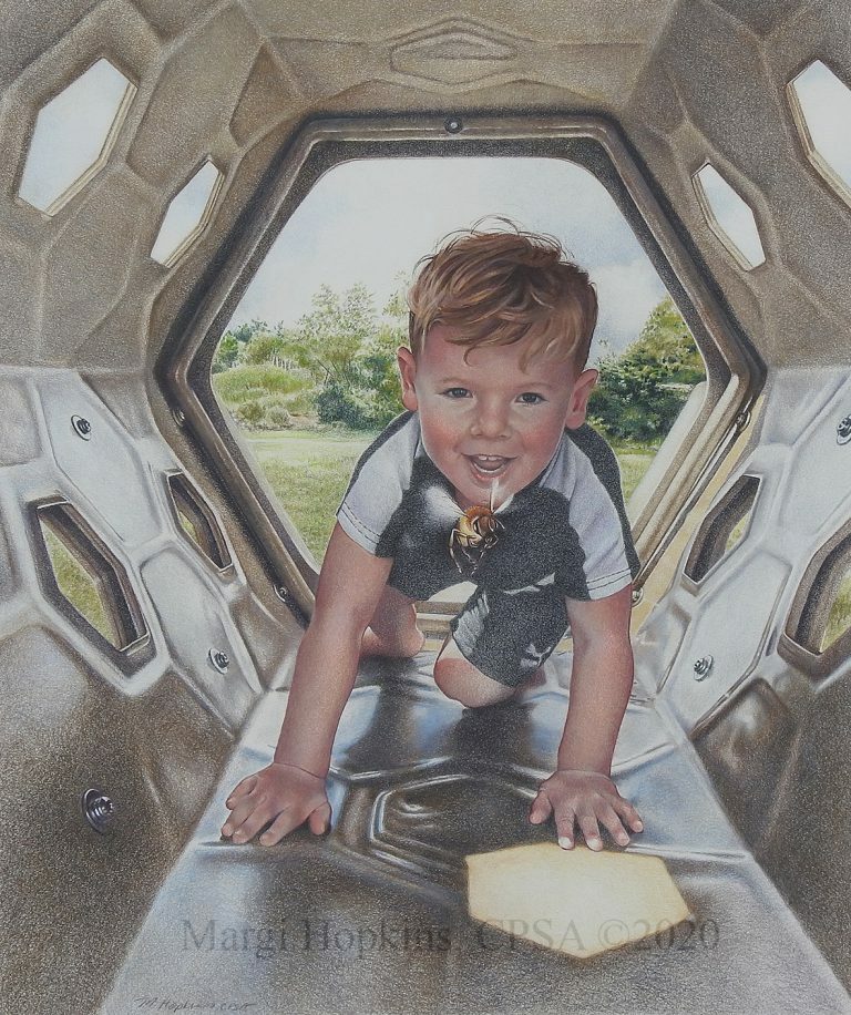 drawing of kid playing