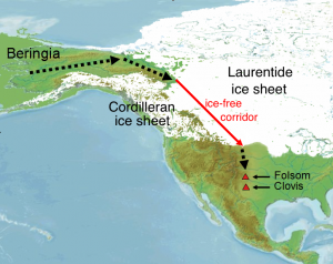 map route to migrate to North America