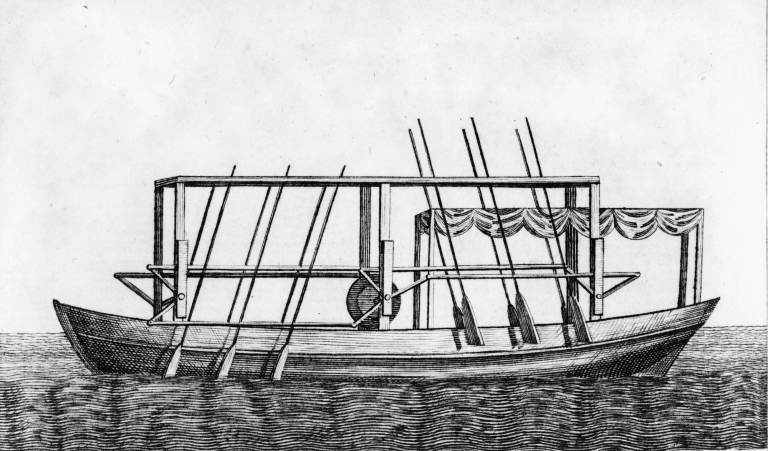 sketch of boat on water