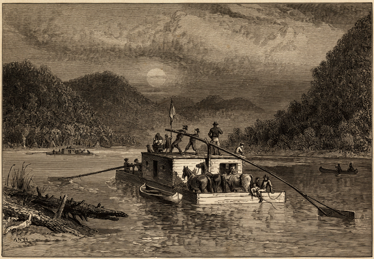 artwork of people on boat